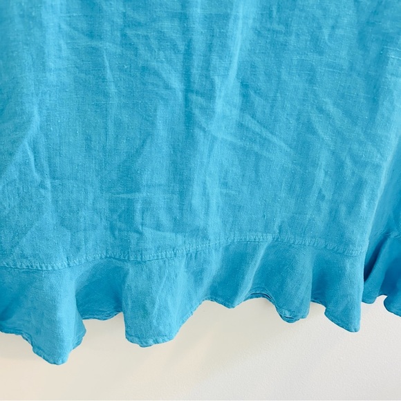 Vintage Ladybug Dress Size Large Sleeveless Midi Embroidered Bright Blue Flowy - Picture 3 of 6